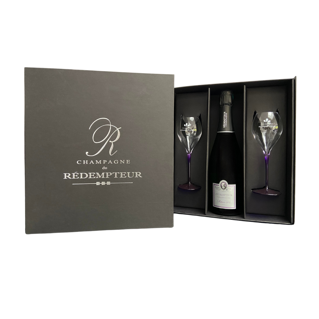 UNIQUE & PRESTIGIEUX RÉDEMPTEUR MILLÉSIME 2012 - Coffret + 2 Flûtes