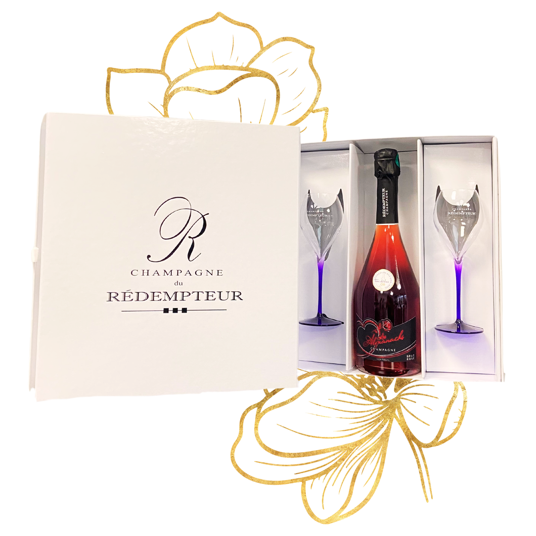 ALMANACHS BRUT ROSÉ PRESTIGE - 1 Coffret + 2 Flûtes